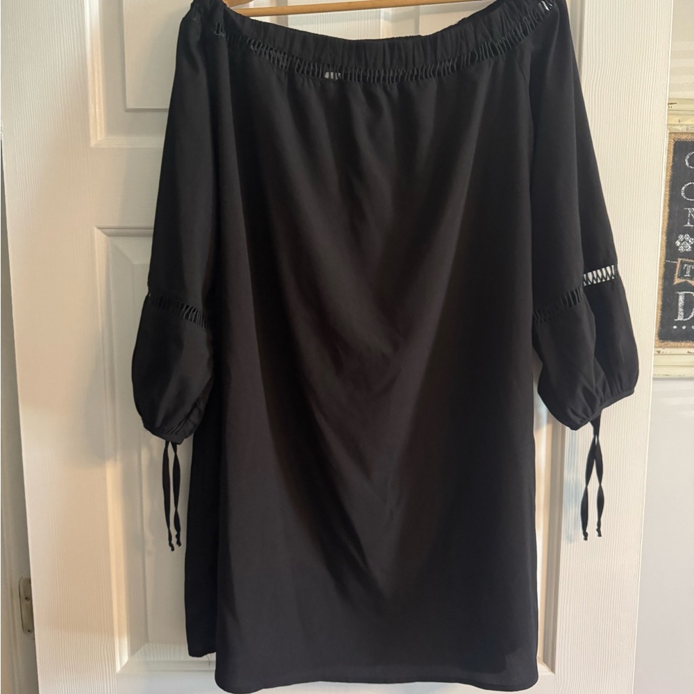 BOHO Black Off-Shoulder Dress